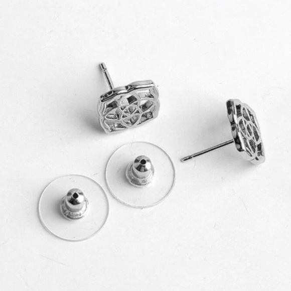 Kendra Scott • Dira Logo Earrings • Silver - Picture 3 of 6